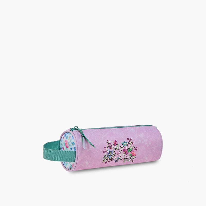 Roll road Pouch-My Little Garden-1 Cmprt--Girls (Polyester) Pink \ 22X12X5 - Image 2